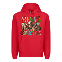 Red Merry christmas pigs Premium Hoodie - FaDigitalArtStudio