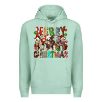 Seafoam Merry christmas pigs Premium Hoodie - FaDigitalArtStudio