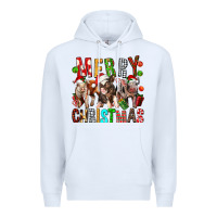 White Merry christmas pigs Premium Hoodie - FaDigitalArtStudio
