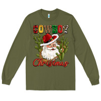 Army Green cowboy christmas western cactus Long Sleeve Tee - CowGirlArtShop