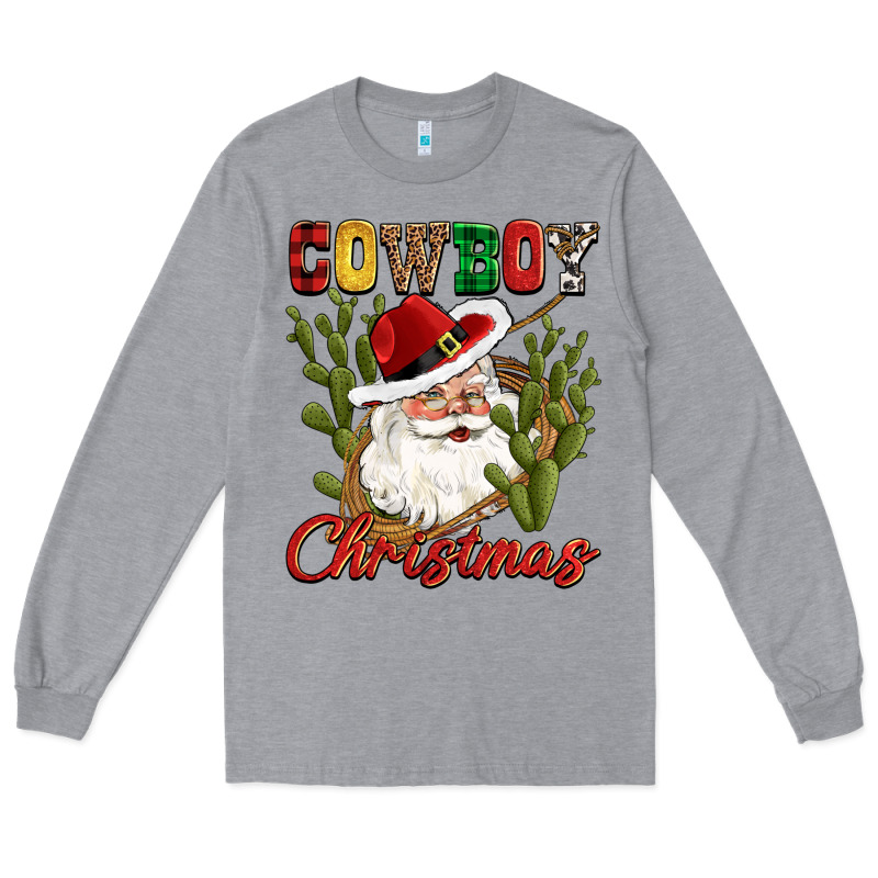 Cowboy Christmas Western Cactus Long Sleeve Tee by CowGirlArtShop | Teevron