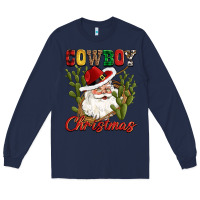 Navy cowboy christmas western cactus Long Sleeve Tee - CowGirlArtShop