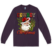 Plum cowboy christmas western cactus Long Sleeve Tee - CowGirlArtShop