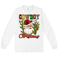 White cowboy christmas western cactus Long Sleeve Tee - CowGirlArtShop