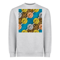 Heather Grey american football medal with leopard Heavyweight Sweatshirt - BundleAndBundleShop