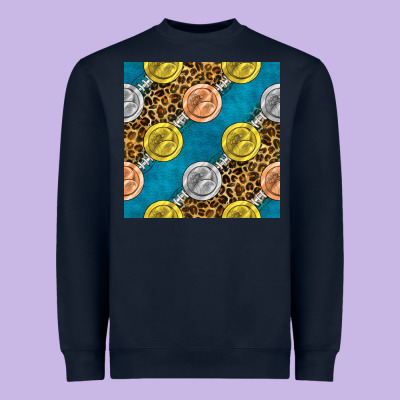 American Football Medal With Leopard Heavyweight Sweatshirt Designed By Bundleandbundleshop