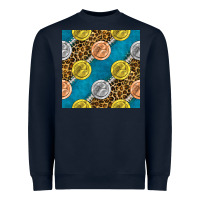 Navy american football medal with leopard Heavyweight Sweatshirt - BundleAndBundleShop