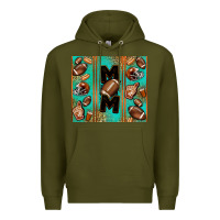 Army Green American football mom Premium Hoodie - Jasminsmagicworld