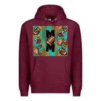 Burgundy American football mom Premium Hoodie - Jasminsmagicworld