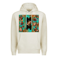 Oatmeal Heather American football mom Premium Hoodie - Jasminsmagicworld