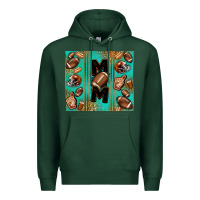 Sports Green American football mom Premium Hoodie - Jasminsmagicworld