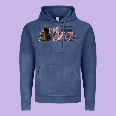 I Am The Storm With Girl And Butterflies Vintage Hoodie Designed By Tumblerdesignbyshophia