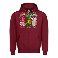 Burgundy Happiness All Around Happy Valentines Patrick East Zipper Hoodie - CowhideDigitalArt