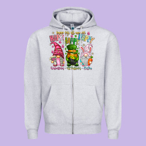 Happiness All Around Happy Valentines Patrick East Zipper Hoodie Designed By Cowhidedigitalart