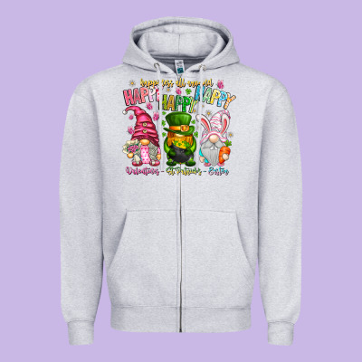 Happiness All Around Happy Valentines Patrick East Zipper Hoodie Designed By Cowhidedigitalart