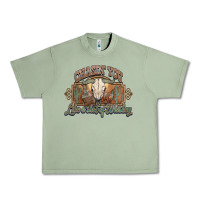 Oil Green Chasin you like a shot of whiskey bull skull Urban Heavy Tee - HowdyJamesFarm