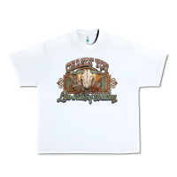White Chasin you like a shot of whiskey bull skull Urban Heavy Tee - HowdyJamesFarm
