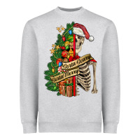 Heather Grey sorta merry sorta scary skeleton Heavyweight Sweatshirt - FaDigitalArtStudio