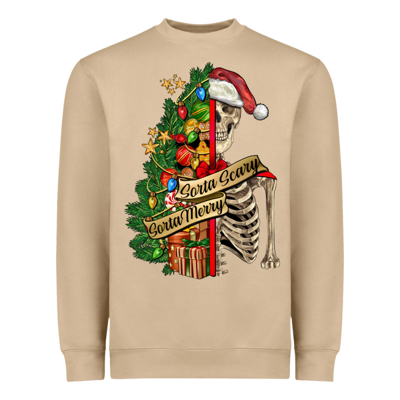 Sorta Merry Sorta Scary Skeleton Heavyweight Sweatshirt by FaDigitalArtStudio | Teevron