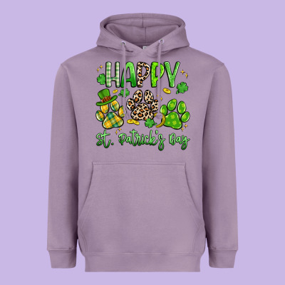 Happy St. Patricks Day Paws Heavyweight Hoodie Designed By Artiststas