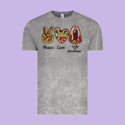 Peace Love Lady Of Guadalupe Vintage Tee Designed By Ranaportraitstore