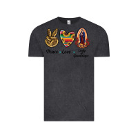 Vintage Black Peace Love Lady Of Guadalupe Vintage Tee - RanaPortraitStore