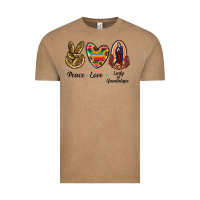 Vintage Coffee Peace Love Lady Of Guadalupe Vintage Tee - RanaPortraitStore