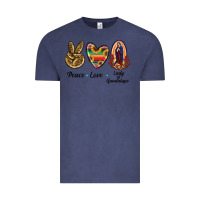 Vintage Denim Peace Love Lady Of Guadalupe Vintage Tee - RanaPortraitStore
