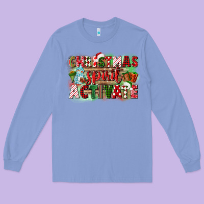 Christmas Spirit Activate Long Sleeve Tee Designed By Cowgirlartshop