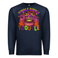 Navy hubble bubble trouble Premium Sweatshirt - Artiststas
