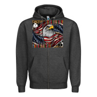 Charcoal Heather American eagle Zipper Hoodie - CowhideDigitalArt