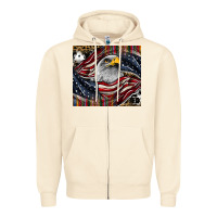 Sandshell American eagle Zipper Hoodie - CowhideDigitalArt