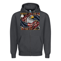 Smoke American eagle Zipper Hoodie - CowhideDigitalArt