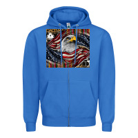 True Royal American eagle Zipper Hoodie - CowhideDigitalArt