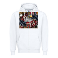 White American eagle Zipper Hoodie - CowhideDigitalArt
