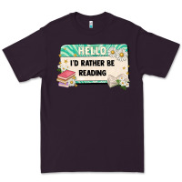 Plum hello id rather be reading Premium Tee - Artiststas