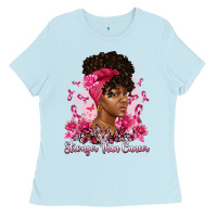 Baby Blue stronger than cancer Ladies Tee - Artiststas