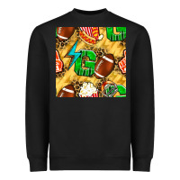 Black american football go with thunder and leopard  seamless pattern Heavyweight Sweatshirt - BundleAndBundleShop