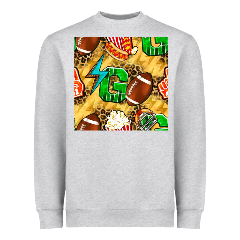 American Football Go With Thunder And Leopard  Seamless Pattern Heavyweight Sweatshirt by BundleAndBundleShop | Teevron