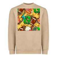 Mushroom american football go with thunder and leopard  seamless pattern Heavyweight Sweatshirt - BundleAndBundleShop