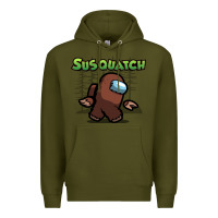 Army Green susquatch gift nature Premium Hoodie - lanVoArt