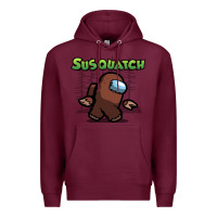 Burgundy susquatch gift nature Premium Hoodie - lanVoArt