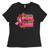 Black i wear pink for my mom Ladies Tee - Artiststas