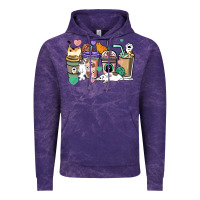 Cloud Purple Cat coffee cups Vintage Hoodie - HowdyJamesFarm