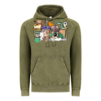 Cat Coffee Cups Vintage Hoodie | Teevron
