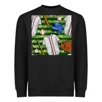 Black baseball uniform and field seamless pattern Heavyweight Sweatshirt - BundleAndBundleShop