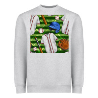 Heather Grey baseball uniform and field seamless pattern Heavyweight Sweatshirt - BundleAndBundleShop