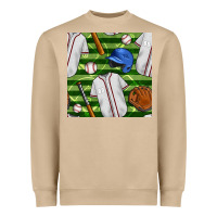 Mushroom baseball uniform and field seamless pattern Heavyweight Sweatshirt - BundleAndBundleShop