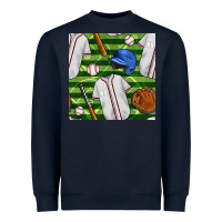 Navy baseball uniform and field seamless pattern Heavyweight Sweatshirt - BundleAndBundleShop