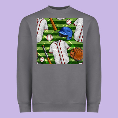Baseball Uniform And Field Seamless Pattern Heavyweight Sweatshirt Designed By Bundleandbundleshop